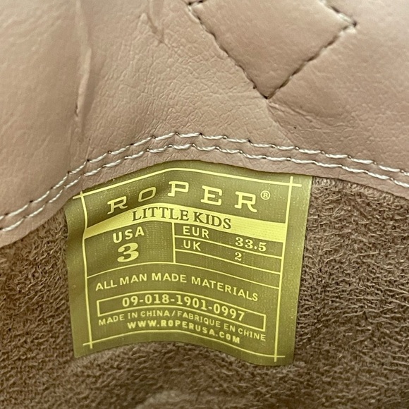 Roper, kids 3, brown leather with blue accents square toe cowboy western boot - Picture 8 of 8